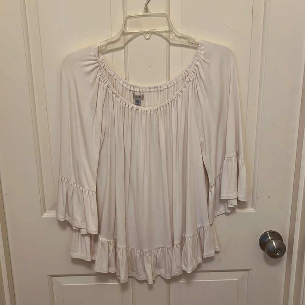 white off the shoulder blouse